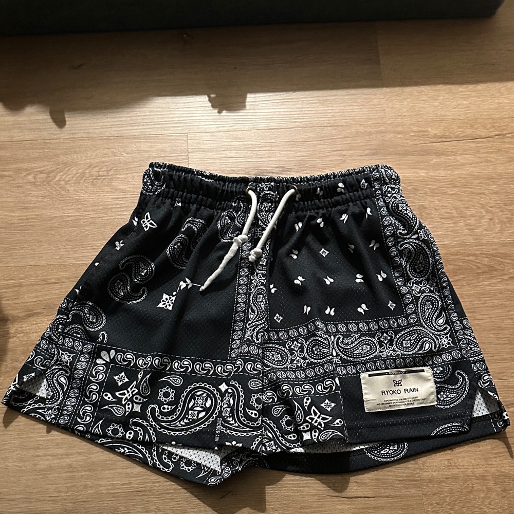 Black and White Paisley Shorts